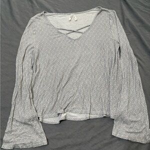 Women's Grey Floral Top